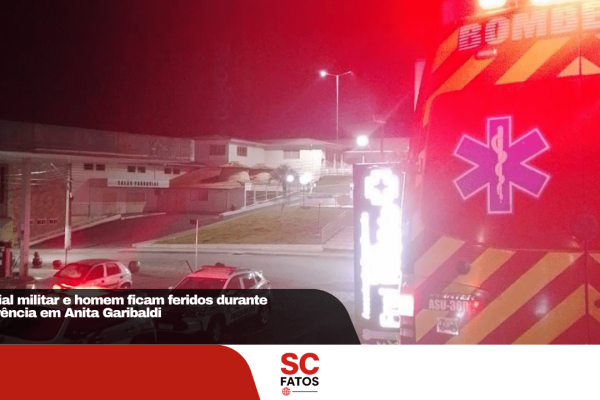 Policial militar e homem ficam feridos durante ocorrência em Anita Garibaldi