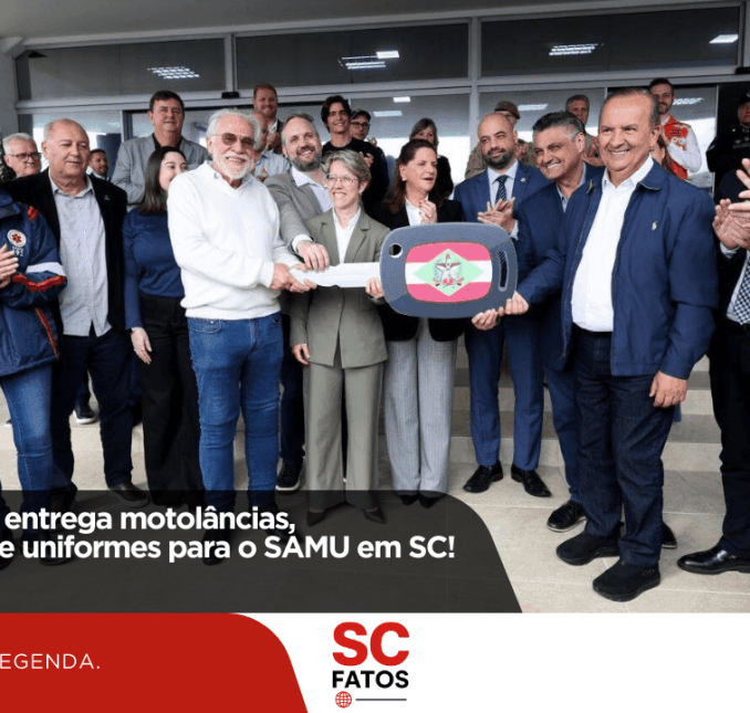 Jorginho Mello entrega motolâncias, equipamentos e uniformes para o SAMU em SC!
