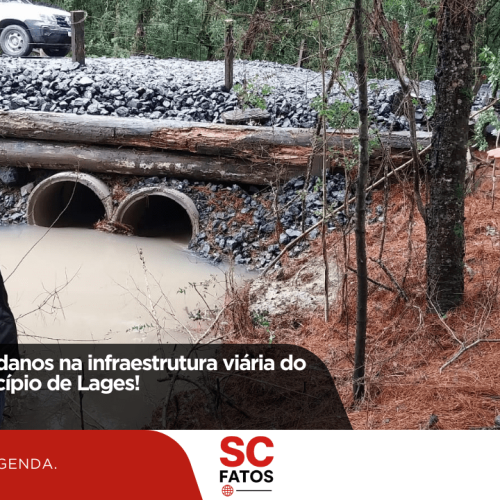 Chuvas causam danos na infraestrutura viária do interior do município de Lages!