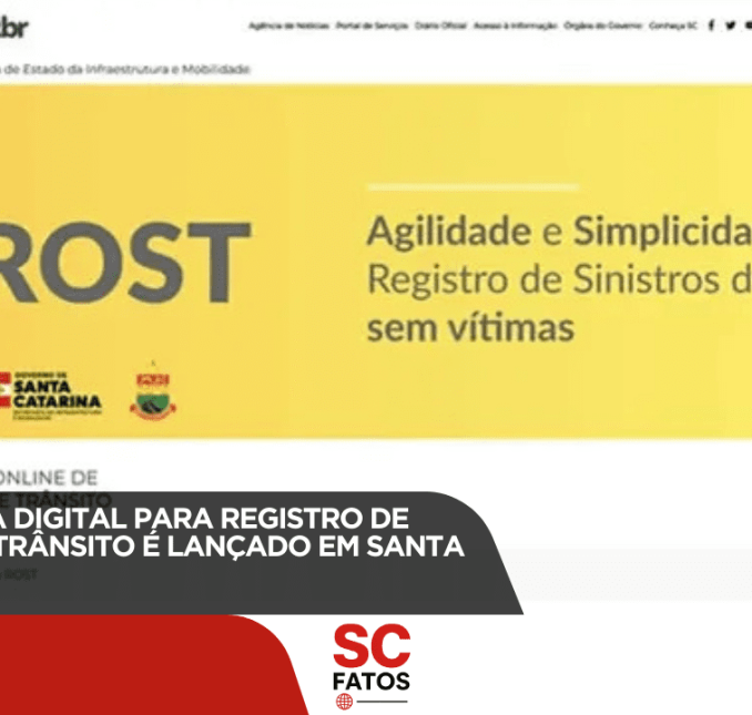 NOVO SISTEMA DIGITAL PARA REGISTRO DE SINISTROS DE TRÂNSITO É LANÇADO EM SANTA CATARINA