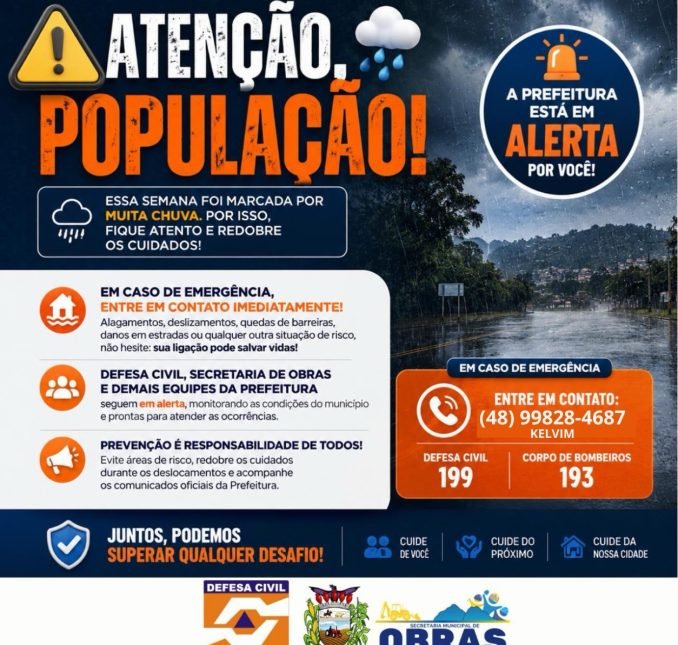 Capão Alto entra em alerta diante da previsão de chuvas intensas