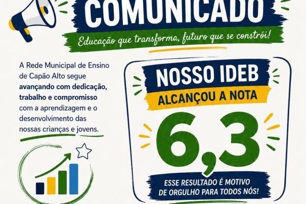 Capão Alto avança na educação e registra crescimento no IDEB