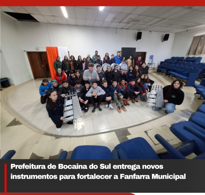 Prefeitura de Bocaina do Sul entrega novos instrumentos para fortalecer a Fanfarra Municipal