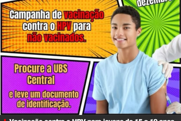 Vacinação contra o HPV para jovens de 15 a 19 anos é prorrogada até dezembro de 2026 em Palmeira