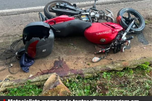 Motociclista morre após tentar ultrapassagem em curva proibida na SC-157, em Coronel Freitas