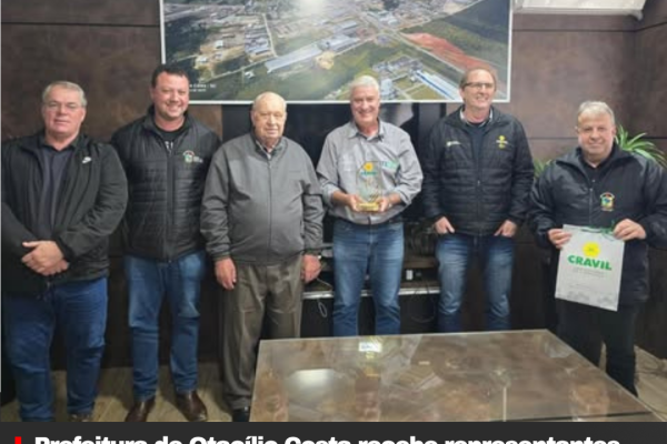 Prefeitura de Otacílio Costa recebe representantes da Cravil e destaca parceria com a cooperativa
