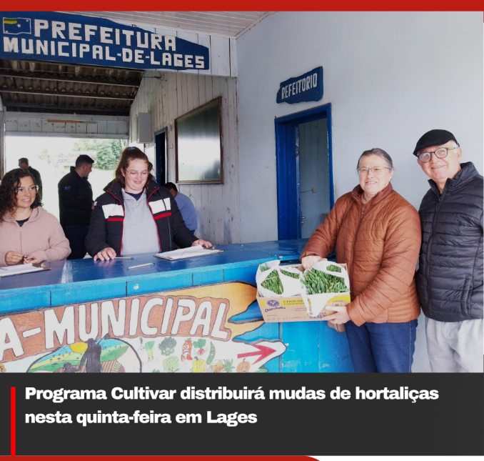 Programa Cultivar distribuirá mudas de hortaliças nesta quinta-feira em Lages