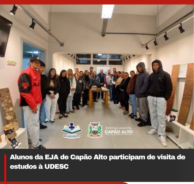 Alunos da EJA de Capão Alto participam de visita de estudos à UDESC