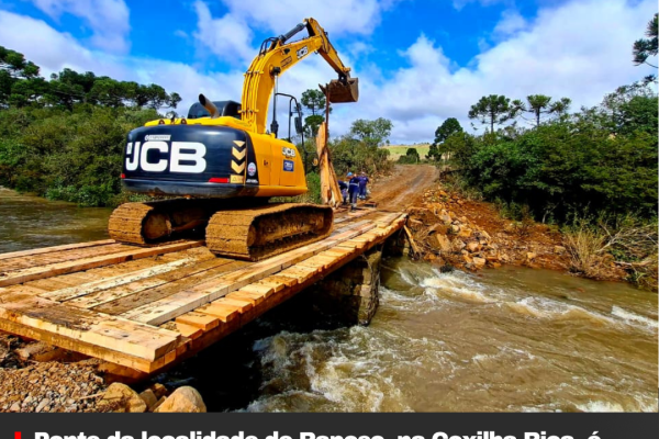Ponte da localidade de Raposo, na Coxilha Rica, é reconstruída