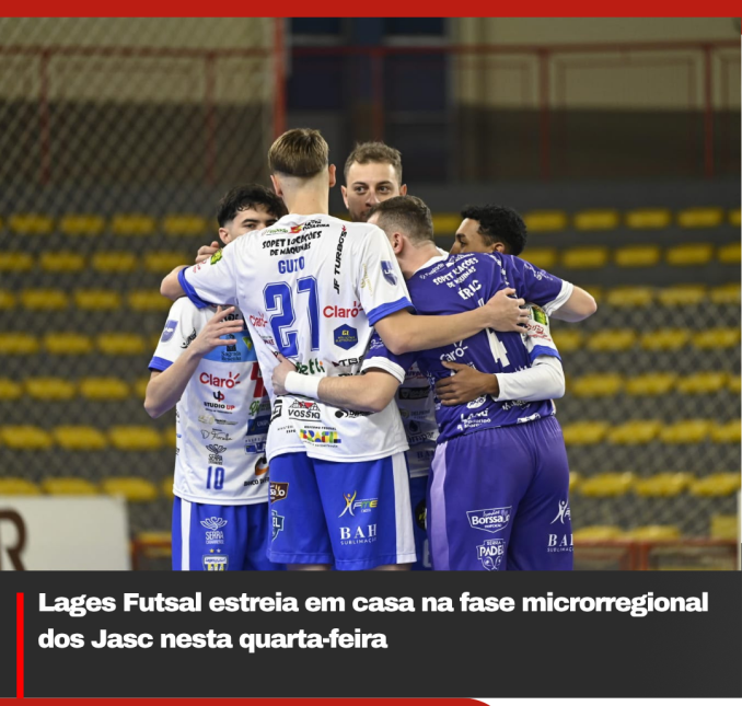Lages Futsal estreia em casa na fase microrregional dos Jasc nesta quarta-feira