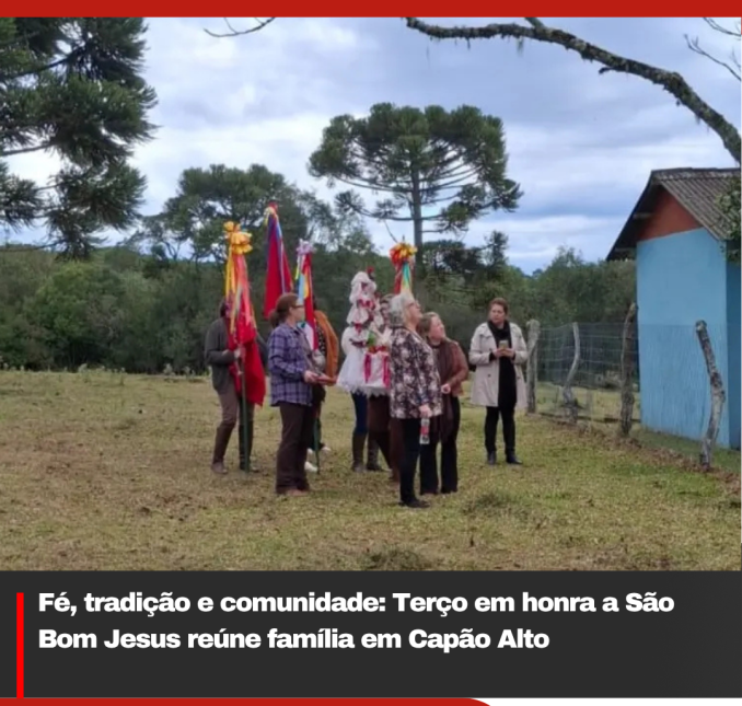 Fé, tradição e comunidade: Terço em honra a São Bom Jesus reúne família em Capão Alto