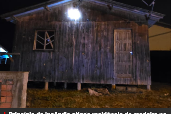 Princípio de incêndio atinge residência de madeira no bairro São Pedro, em Correia Pinto