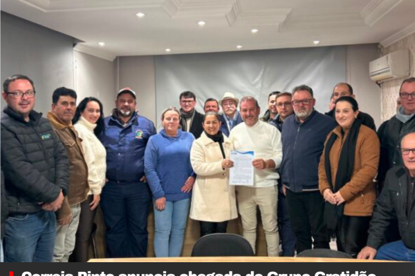 Correia Pinto anuncia chegada do Grupo Gratidão com previsão de R$ 15 milhões em investimento e 50 empregos diretos