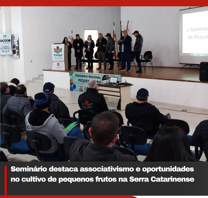 Seminário destaca associativismo e oportunidades no cultivo de pequenos frutos na Serra Catarinense