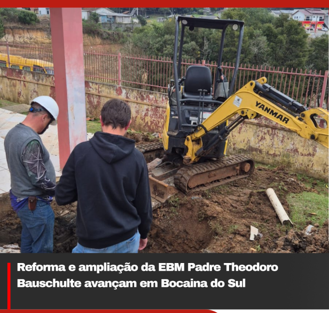 Reforma e ampliação da EBM Padre Theodoro Bauschulte avançam em Bocaina do Sul
