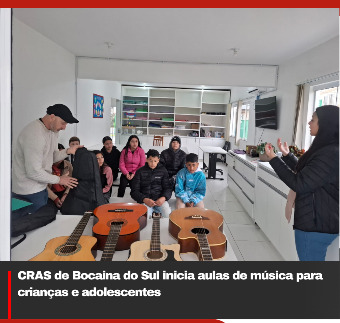 CRAS de Bocaina do Sul inicia aulas de música para crianças e adolescentes