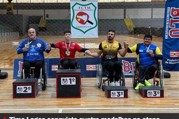 Time Lages conquista quatro medalhas na etapa estadual de tênis de mesa em Blumenau