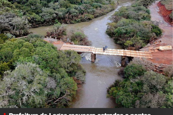 Prefeitura de Lages recupera estradas e pontes danificadas pelas enxurradas de julho