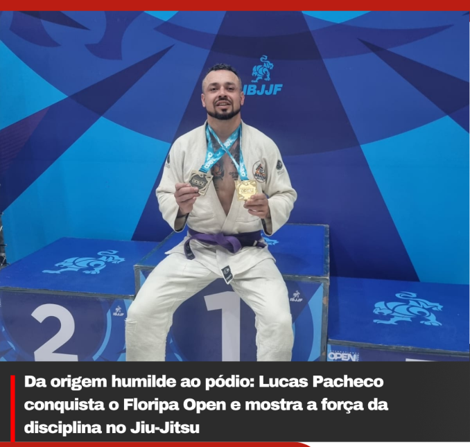 Da origem humilde ao pódio: Lucas Pacheco conquista o Floripa Open e mostra a força da disciplina no Jiu-Jitsu