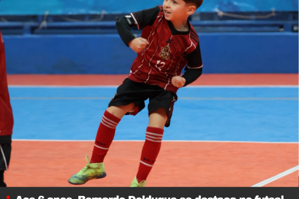 Aos 6 anos, Bernardo Delduque se destaca no futsal Sub-7