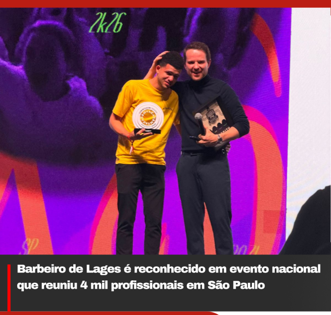 Barbeiro de Lages é reconhecido em evento nacional que reuniu 4 mil profissionais em São Paulo