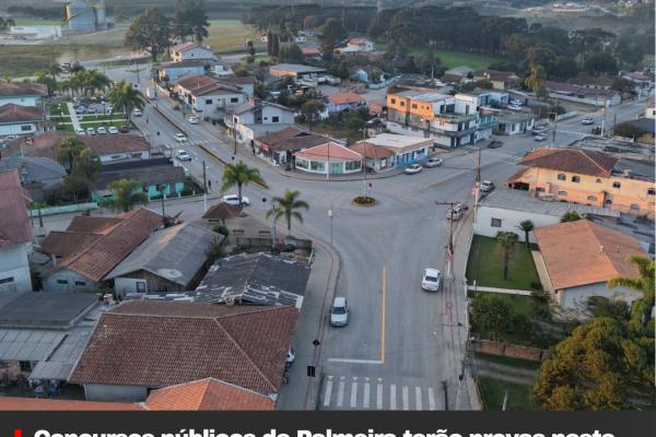 Concursos públicos de Palmeira terão provas neste domingo