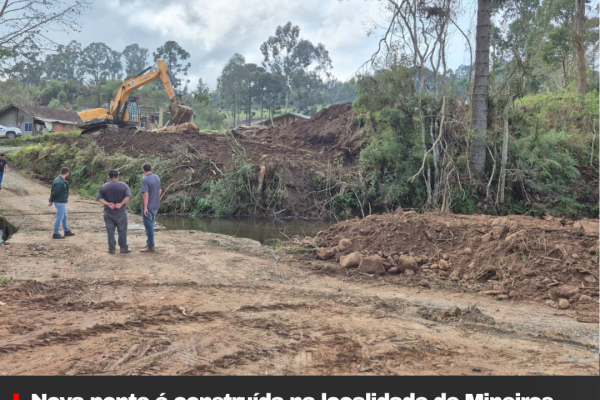 Nova ponte é construída na localidade de Mineiros, em Bocaina do Sul