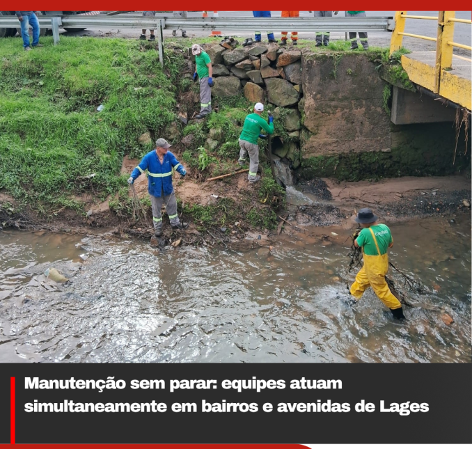 Manutenção sem parar: equipes atuam simultaneamente em bairros e avenidas de Lages