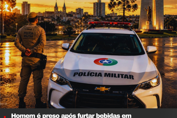 Homem é preso após furtar bebidas em supermercado em Lages