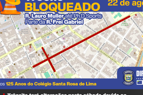 Trânsito terá alterações neste sábado devido ao desfile dos 125 anos do Colégio Santa Rosa de Lima