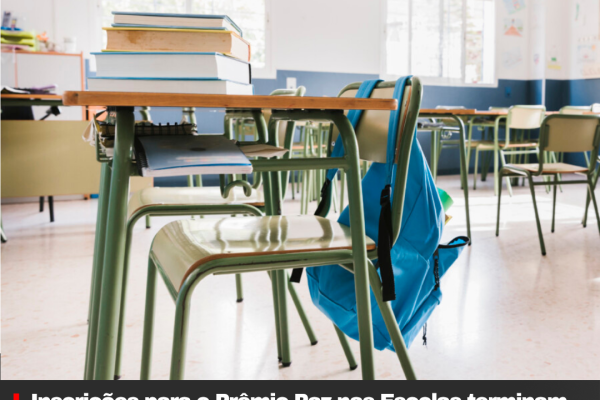 Inscrições para o Prêmio Paz nas Escolas terminam nesta terça-feira (30)