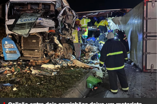Colisão entre dois caminhões deixa um motorista morto e outro gravemente ferido na BR-116, em Ponte Alta