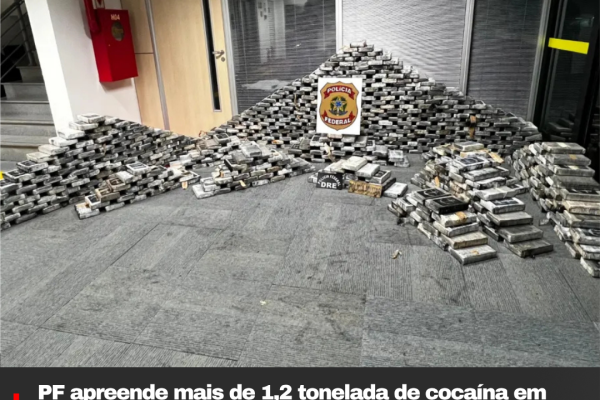 PF apreende mais de 1,2 tonelada de cocaína em Itajaí