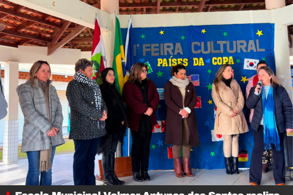 Escola Municipal Valmor Antunes dos Santos realiza 1ª Feira Cultural com o tema “Países da Copa”