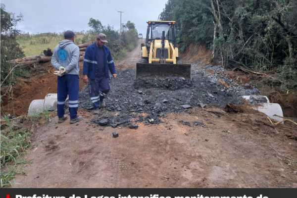 Prefeitura de Lages intensifica monitoramento de estradas e pontes do interior durante período de chuvas