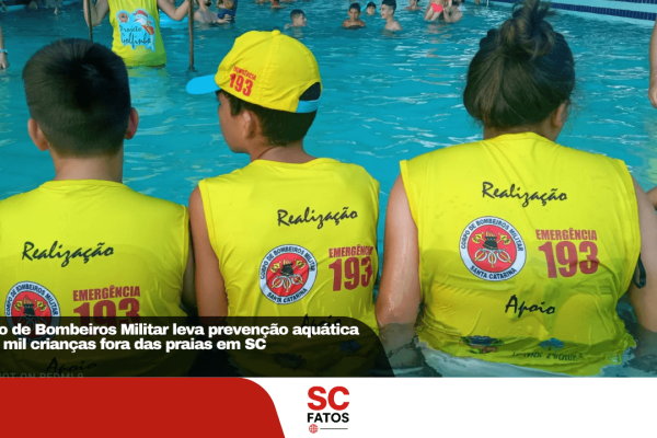 Corpo de Bombeiros Militar leva prevenção aquática a 7,7 mil crianças fora das praias em SC