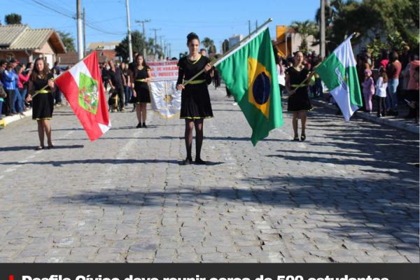 Desfile Cívico deve reunir cerca de 500 estudantes em Palmeira no dia 5 de setembro