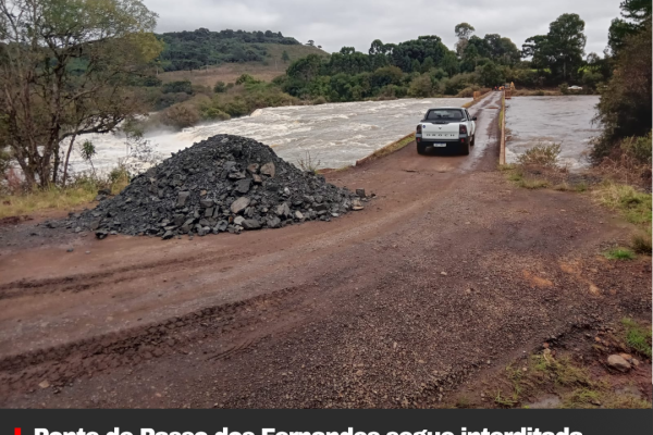 Ponte de Passo dos Fernandes segue interditada para veículos pesados