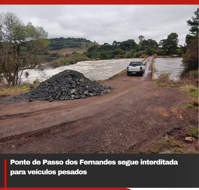 Ponte de Passo dos Fernandes segue interditada para veículos pesados